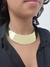 Colar ouro amarelo choker placa lisa larga na internet