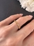 Anel ouro amarelo meia aliança 4 corações e 5 zirconia 1,5mm - comprar online
