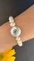 Pulseira ouro amarelo pérolas biwa 7,5mm com 1 pérola botão 16mm com olho grego 7mm na internet