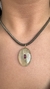 Pingente ouro amarelo quartzo verde oval 21x30mm com turmalina rosa oval 4,5x6mm - comprar online