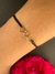Pulseira ouro amarelo 3 corações vazados entrelaçados 6mm altura na internet