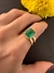 Anel ouro amarelo 2 aros com esmeralda retangular 8,05x9,76mm na internet