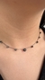 Colar ouro branco choker com 12 diamantes negros 4mm e um de 7mm no centro - Lavoro Joias