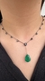 Imagem do Colar ouro branco choker com 12 diamantes negros 4mm e um de 7mm no centro