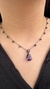 Colar ouro branco choker com 12 diamantes negros 4mm e um de 7mm no centro - loja online