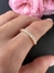 Anel ouro amarelo meia aliança 11 diamantes 2mm - comprar online