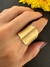 Anel ouro amarelo 2,3cm largura chapa sobreposta - Lavoro Joias