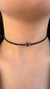 Colar ouro amarelo choker espinélio com uma pedra central de safira - Lavoro Joias