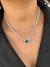 Colar ouro branco riviera diamantes 2mm e esmeralda retangular 7x10mm com caixa com diamantes 1,3mm na internet