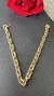 Pulseira ouro amarelo elos ocos chanfrados Fio 5 - 6,2mm largura