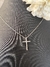 Colar ouro branco cruz 2,1cm altura com 22 diamantes 1,5mm - comprar online