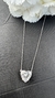 Colar ouro branco corrente veneziana diamante laboratório coração 9,67x9,89mm 3,07ct - comprar online