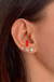 Brinco ouro branco flor 14 diamantes 1,5mm - Lavoro Joias