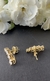 Brinco ouro amarelo earfuff 5 diamantes de 2,3 a 4mm na internet