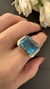 Anel ouro amarelo com topázio retangular 12x16mm - Lavoro Joias