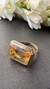 Anel ouro amarelo com citrino retangular 12x16mm - comprar online