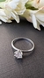 Anel ouro branco solitário 6 garras diamante laboratório 5mm - comprar online