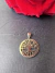Pingente ouro amarelo árvore da vida 2cm diâmetro e 5 diamantes 1mm