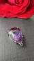 Pingente ouro branco para encaixe em choker ametista gota 12,5x17,5 na internet
