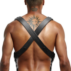 Arnés De Cuero Real Hombre Calidad Premium Rojo en internet