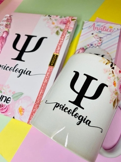 Kit Agenda Personalizada + Caneca + Chaveiro espelho personalizado - Psicologia