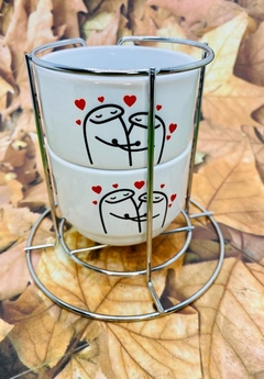 TORRE COM 2 XÍCARAS + SUPORTE ARAMADO-Canecas Colecionáveis\Divertidas- FLORK na internet