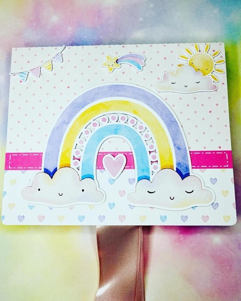 Caixa Convite Padrinho - Coleção Afeto - Arco-íris