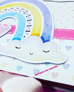 Caixa Convite Padrinho - Coleção Afeto - Arco-íris - Analice Ateliê