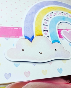 Caixa Convite Padrinho - Coleção Afeto - Arco-íris