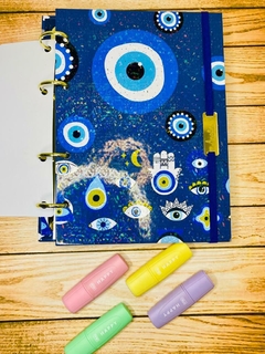 Fichário Personalizado Olho Grego AZUL - comprar online