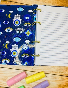 Fichário Personalizado Olho Grego AZUL - loja online