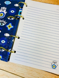 Imagem do Fichário Personalizado Olho Grego AZUL