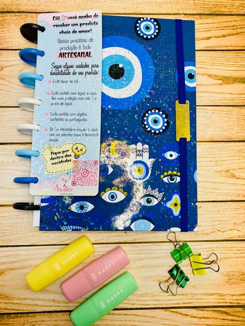 Caderno de Discos - Coleção Olho Grego - Azul