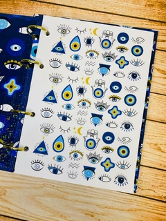 Fichário Personalizado Olho Grego AZUL - Analice Ateliê