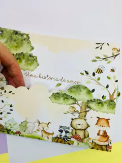 Kit Livro do Bebê / Caderneta Vacina + porta documentos - Tema Bosque Encantado Menino - Analice Ateliê