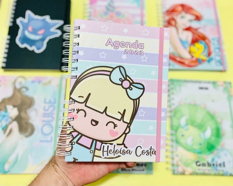 Caderno Pautado Personalizado 200 pag - 15x21 - Mascote menina