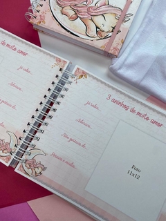 Kit Livro do Bebê / Caderneta Vacina + brinde Body - Tema Unicórnio Luxo - Analice Ateliê