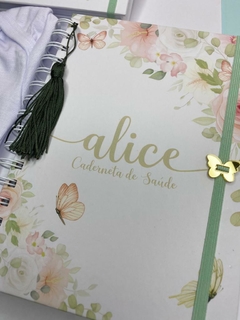 Imagem do Kit Livro do Bebê / Caderneta Vacina + brinde Body - Tema Floral