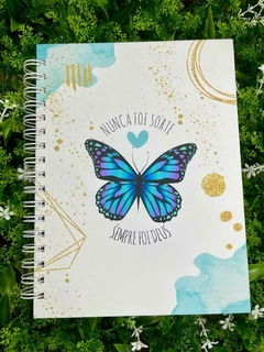 Caderno Pautado Borboleta Azul - Tamanho 18x24