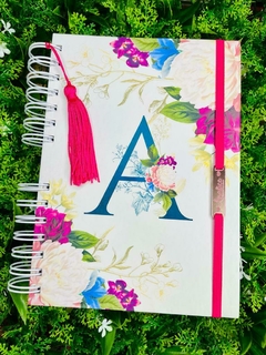Caderno Pautado 15,5x21,5 Alfabeto A Floral