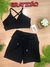 CONJUNTO CANELADO SHORTS EMPINA BUMBUM E TOP C/BOJO - PRETO