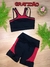 CONJUNTO SHORTS C/TULE E TOP C/BOJO - PRETO E VERMELHO