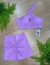 CONJ. SHORTS EMPINA E TOP UM OMBRO SÓ - LILAS - comprar online