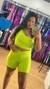 CONJUNTO SHORTS E TOP UM OMBRO SÓ C/BOJO - VERDE