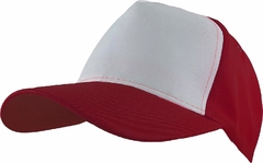 Gorra Lisa 5 Gajos con Abrojo 100% Poliester c/ Frente Blanco (LIS502) - Gorros y Sombreros