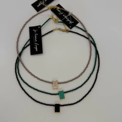 Colar Cristal Retangular