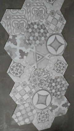Revestimiento Ceramico Hexagonal Versalle Mix gris Mate 20x23 Piso Pared en internet