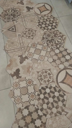 Revestimiento Ceramico Hexagonal Versalle mix Beige Mate 20x23 Piso Pared en internet