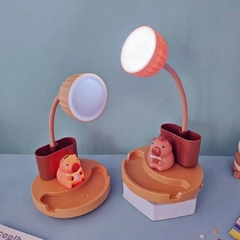 Imagem do Luminária De Mesa Capivara Led Porta Canetas Lápis Suporte Para Celular Decorativo