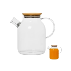 Jarra de Vidro 1800ml Borossilicato com Tampa de Bambu na internet